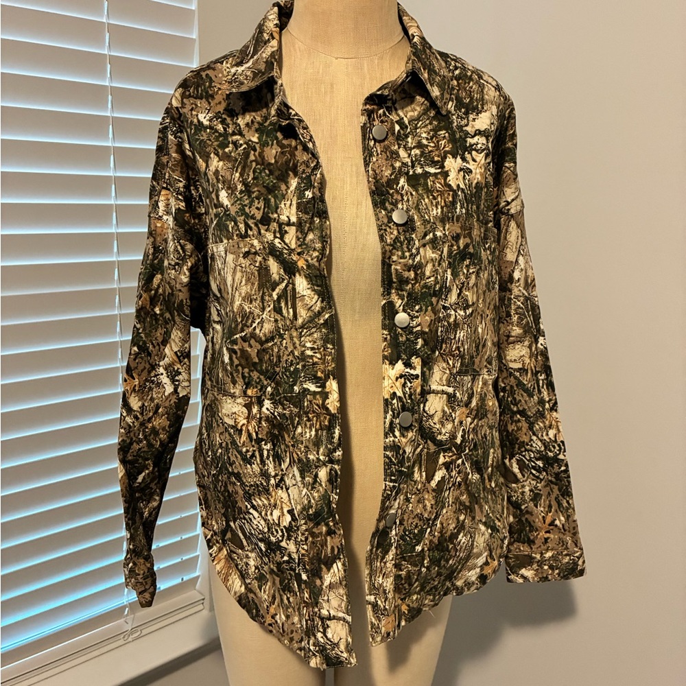 Denim Obsessed Women’s Project Rebel Camo Button Down Coat